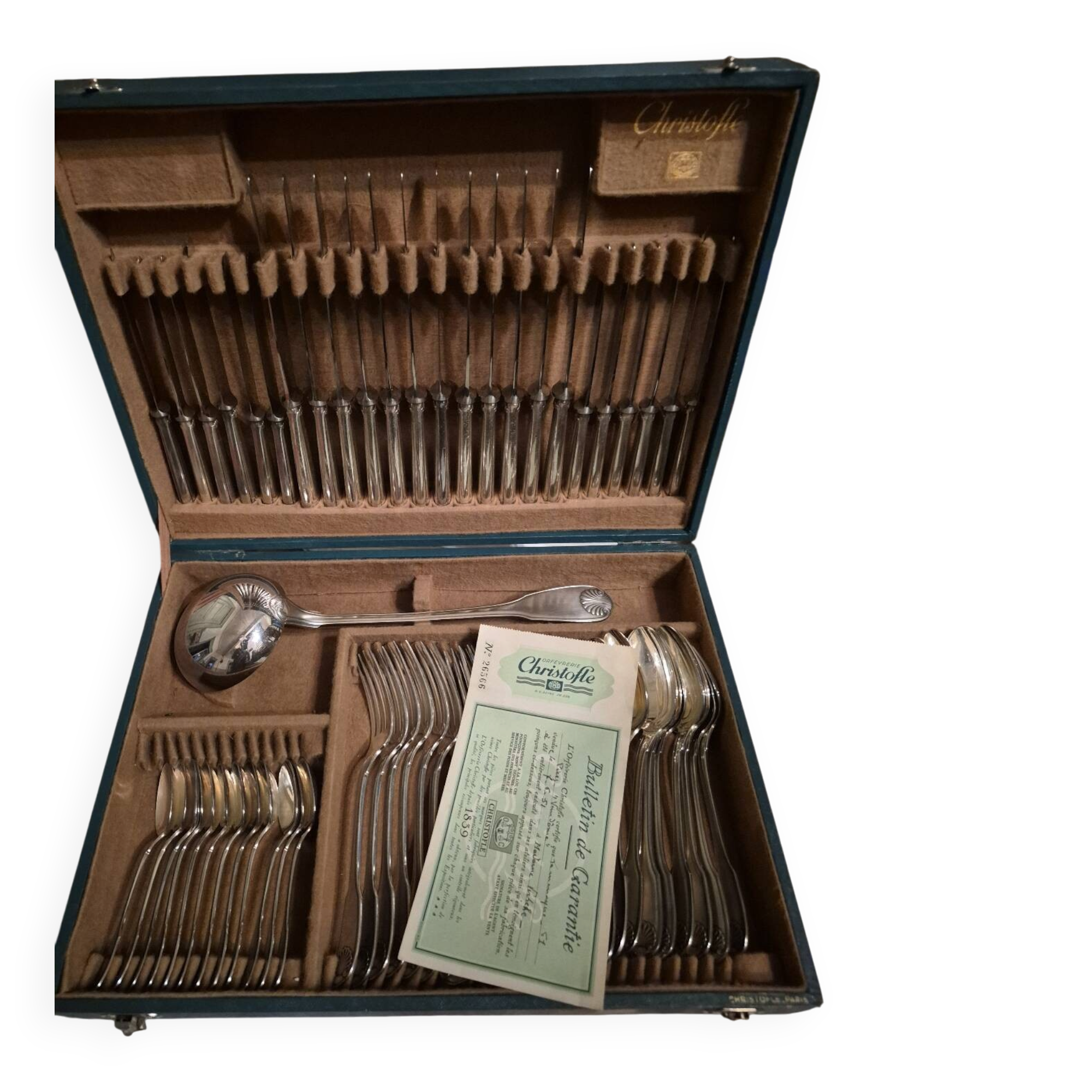 Christofle silver-plated cutlery set Vendôme 61 pieces