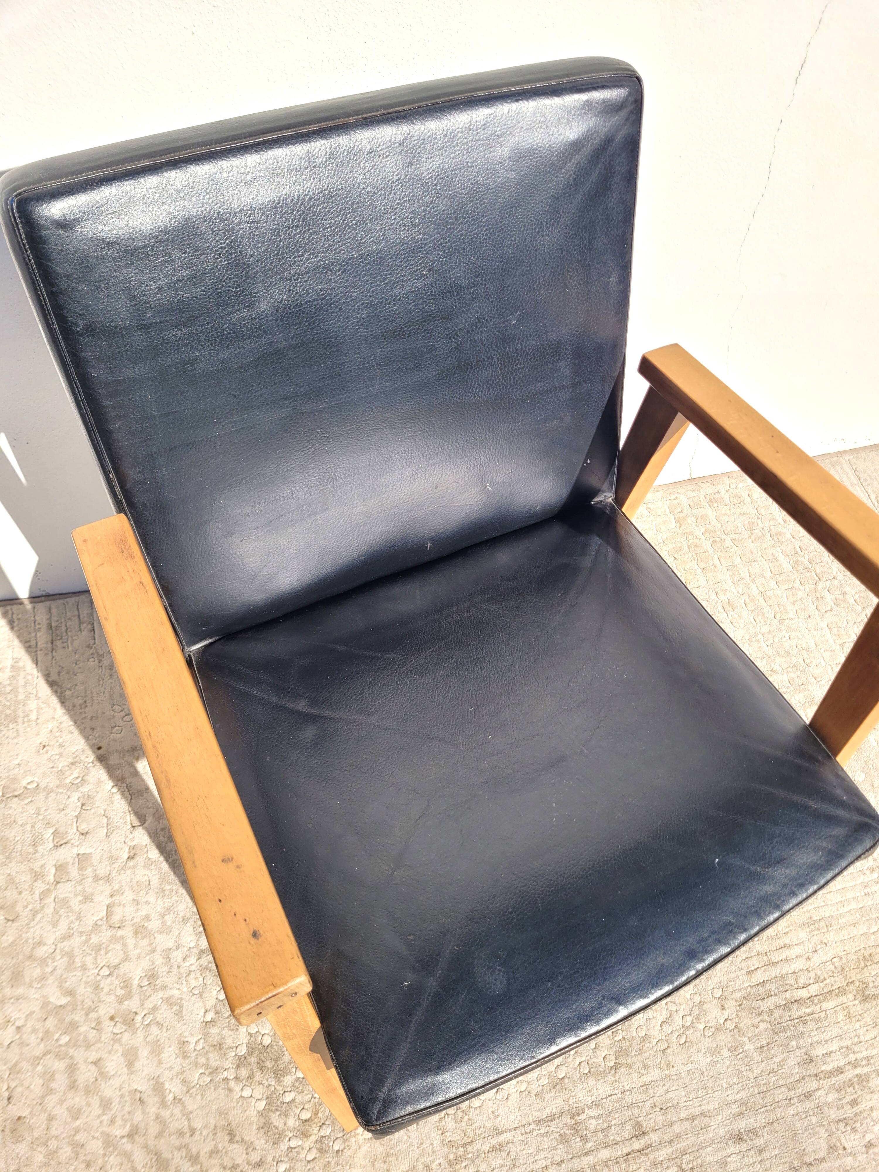 Vintage 60s faux leather armchair
