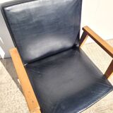 Vintage 60s faux leather armchair
