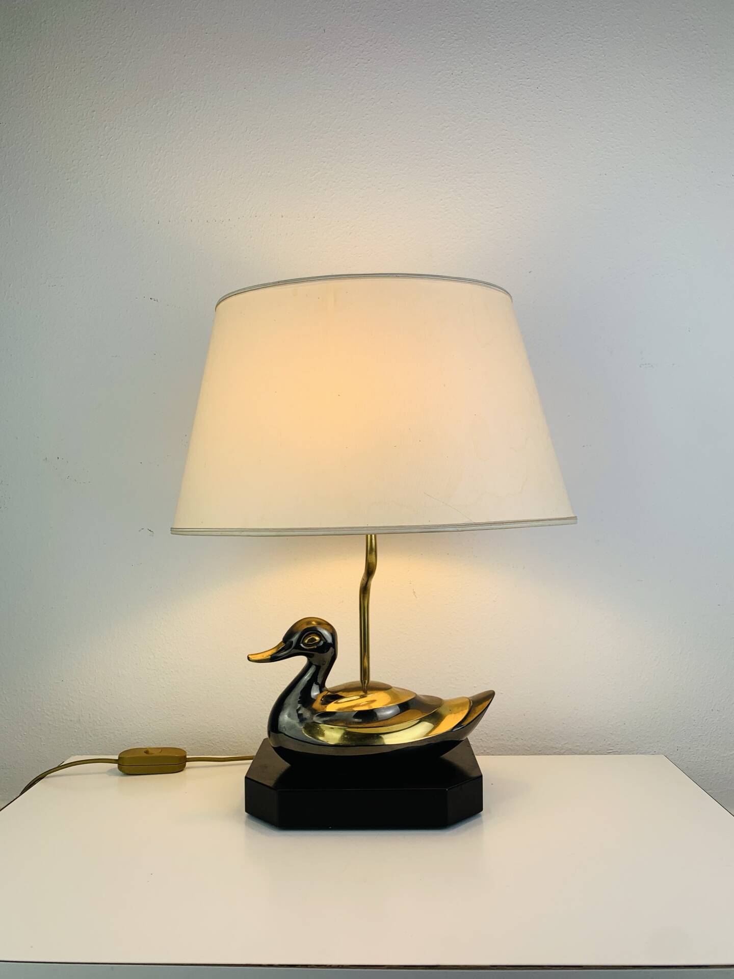 Lampe canard en laiton vintage