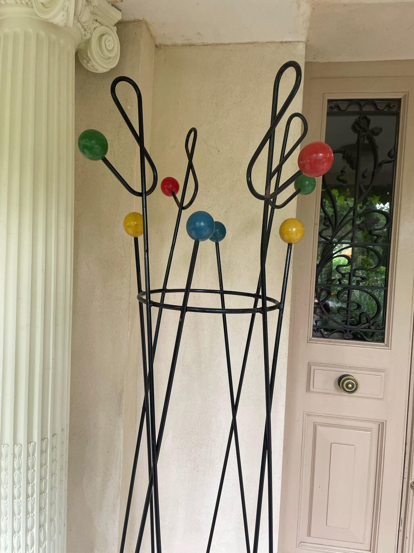 Coat rack attributed to Roger Ferraud (1890-1964) model "treble clef"