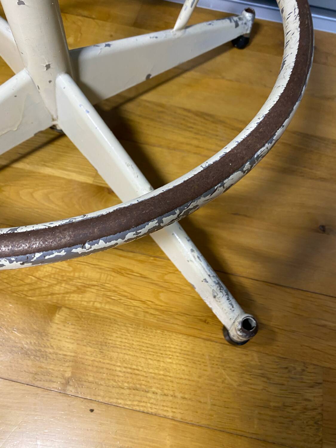 Adjustable workshop stool, vintage industrial stool