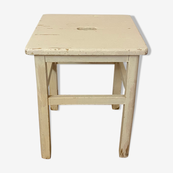White wooden stool