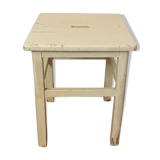 White wooden stool
