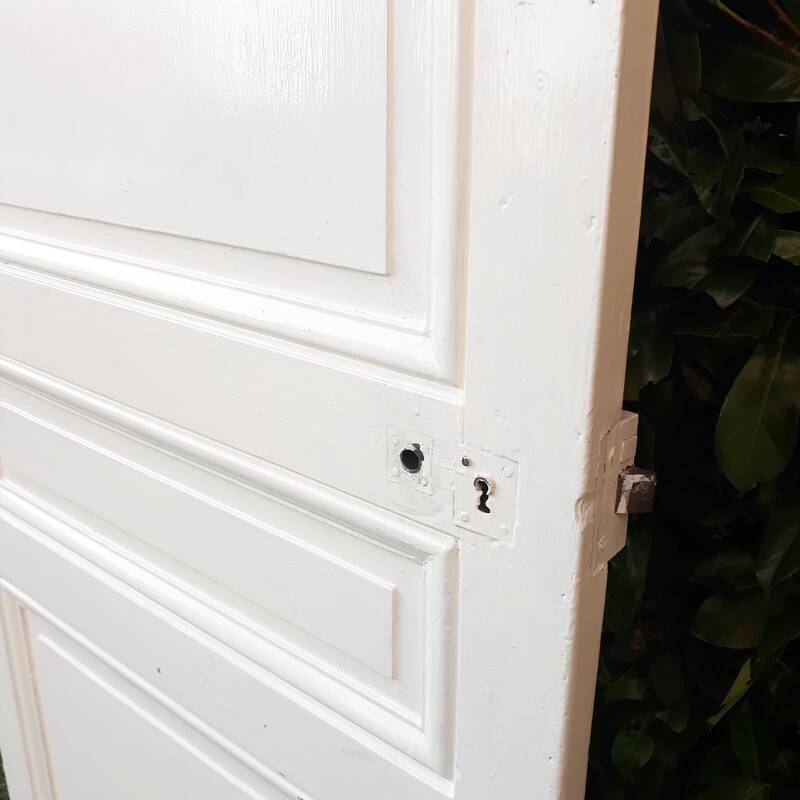 Communication door H218.5xL80cm, old panelled and moulded.