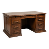 Vintage minister's desk in carved solid wood.