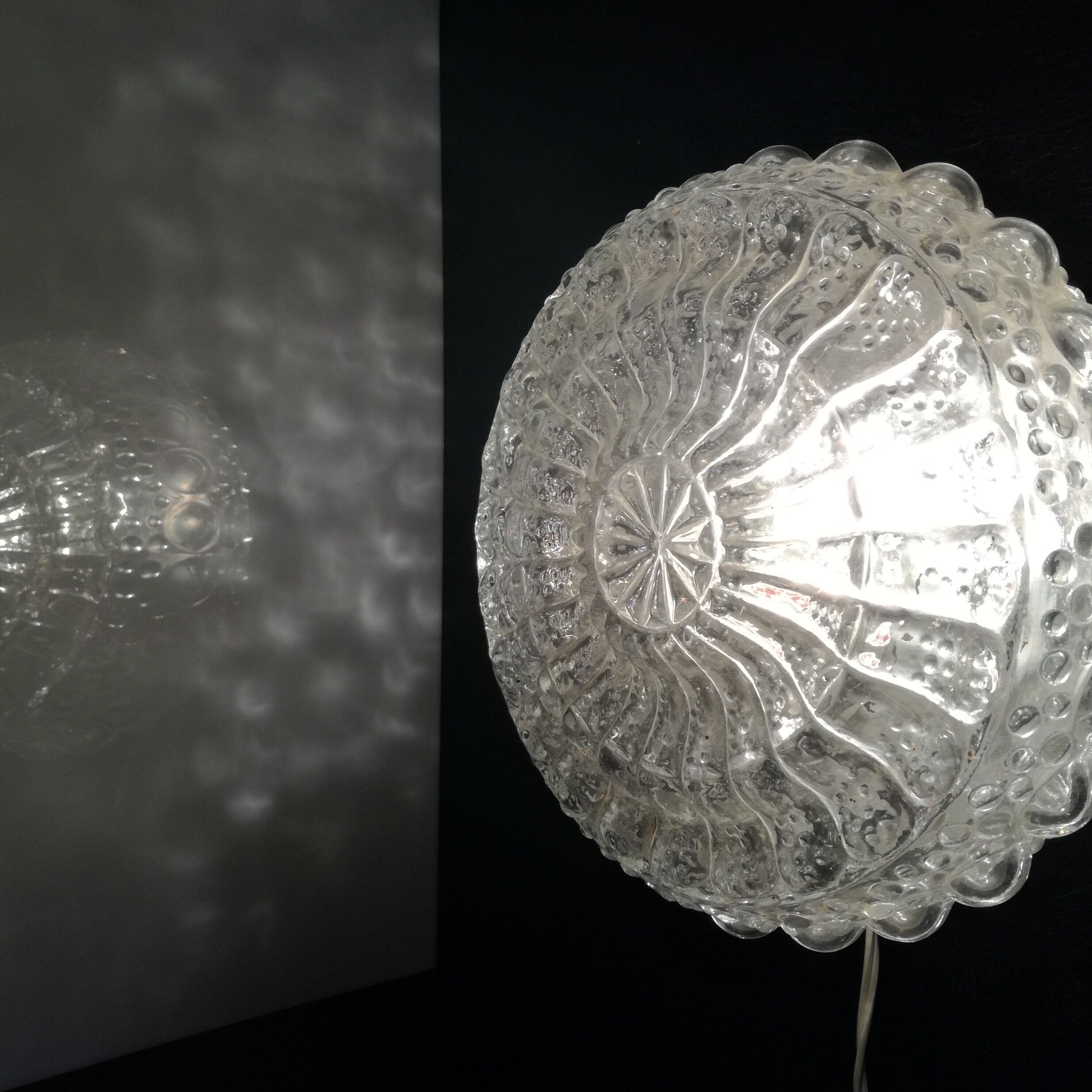 Round glass ceiling lights - $25