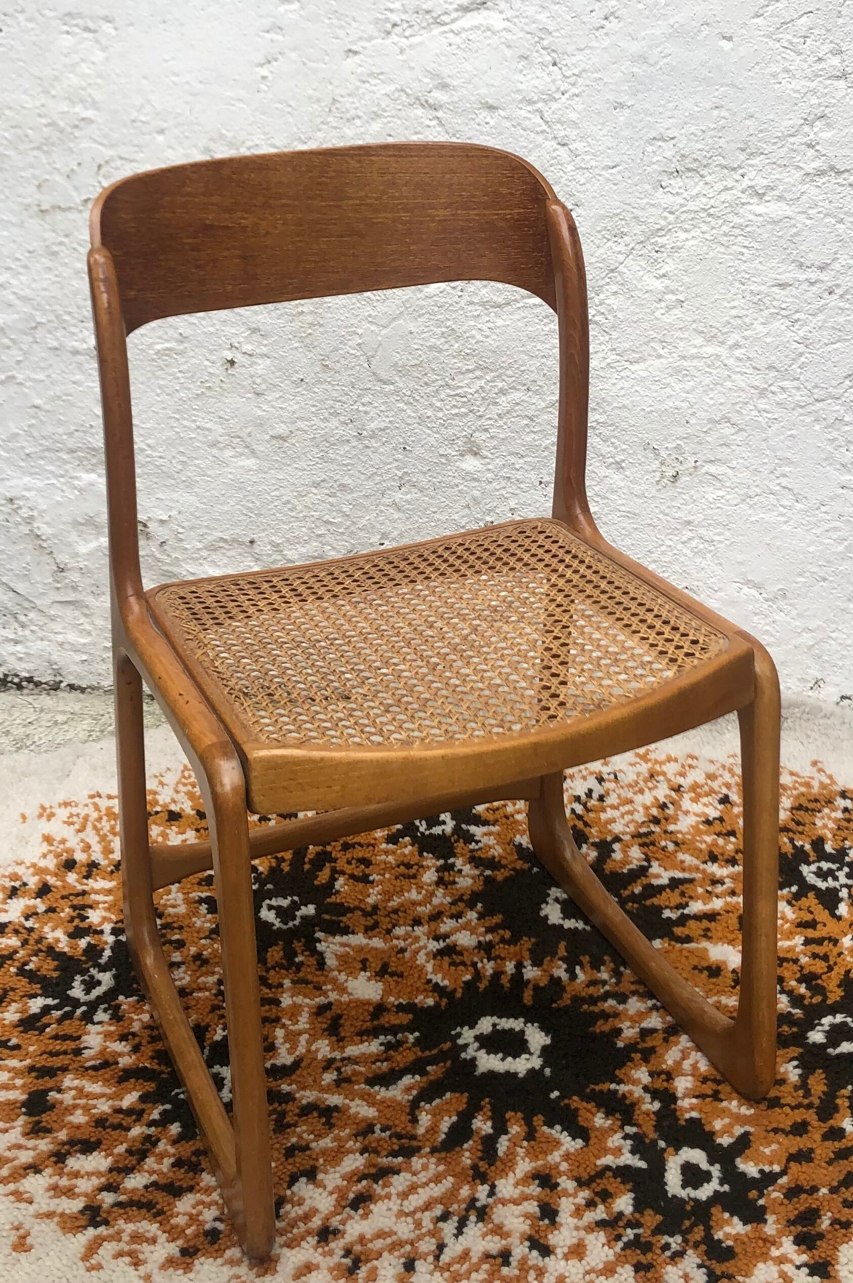 Vintage sleigh chair baumann sitting cannage