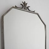 Miroir Art Déco scandinave de 1931 avec cadre en étain gravé