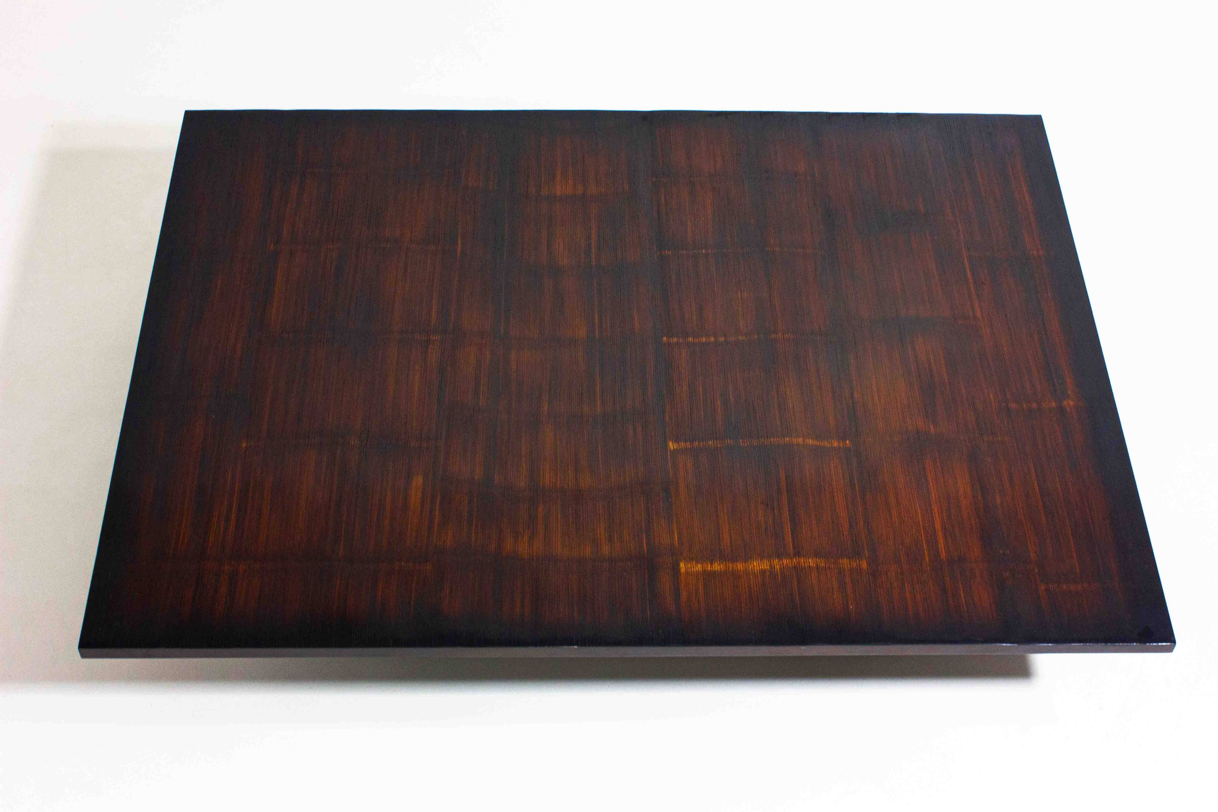 Large bamboo & wengé coffee table by Axel Vervoordt, 1980s