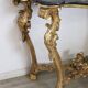 Giltwood antique console table with marble top, Italy 18th century