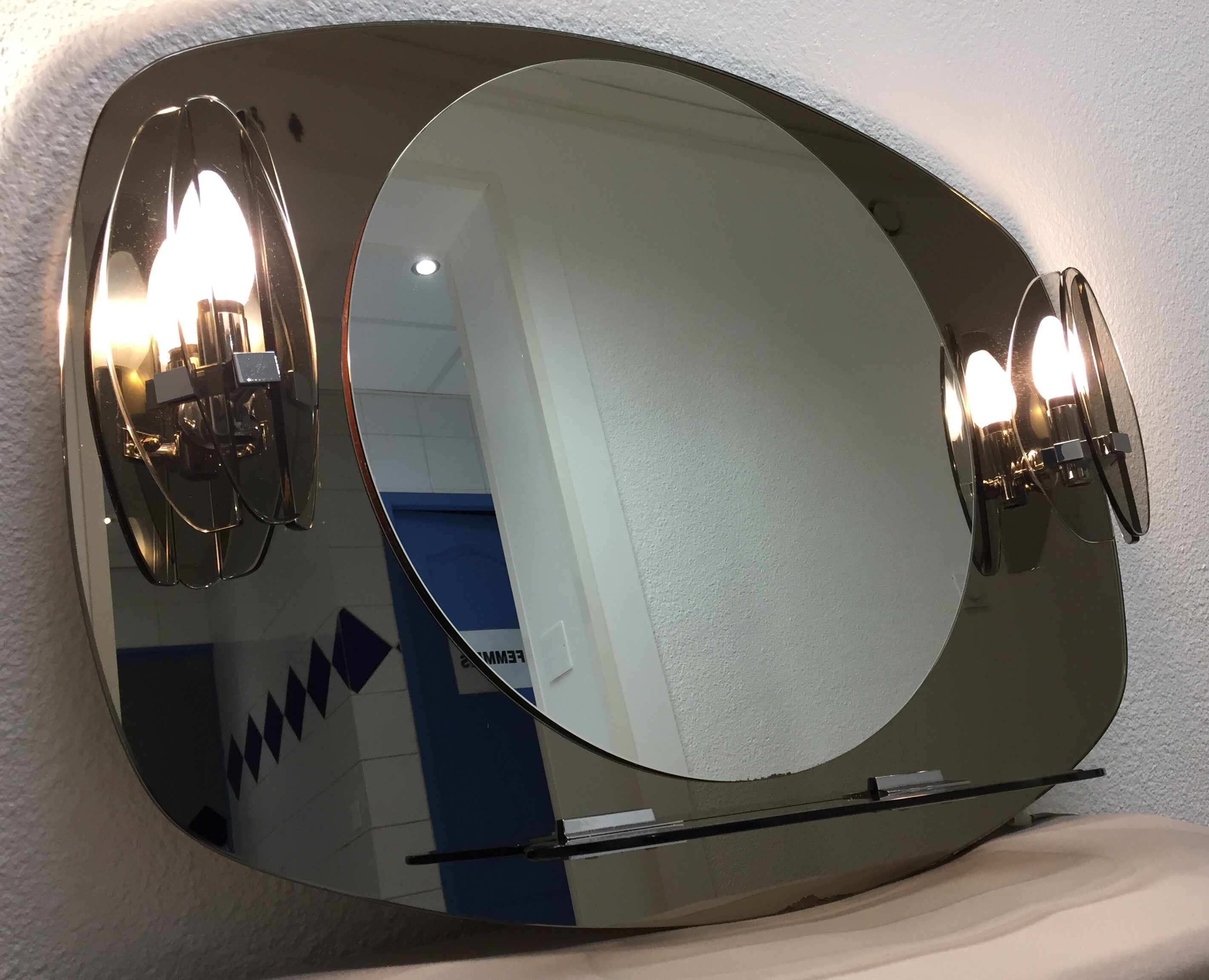 Mirror smoked ice design bright vintage 1970