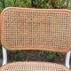 Chaise Cesca modèle b32 en blanc et bois par Marcel Breuer