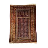Vintage afghan belouch  rug ,feiner handgeknüpfter orientteppich afghan belutsch teppich, 140 x 86cm