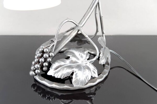 Lampe en Fer Forgé, ''Vigne'', Muller Frères Lunéville, Art Déco, c. 1930