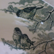 Set of 3 hollow plates Sarreguemines uc green snow bird décor