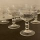 6 old champagne cups in faceted glass