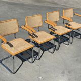 Ensemble de 4 chaises Cesca modèle B64 Cesca Marcel breuer