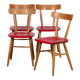 Set of four red chairs published by Ton, 1960