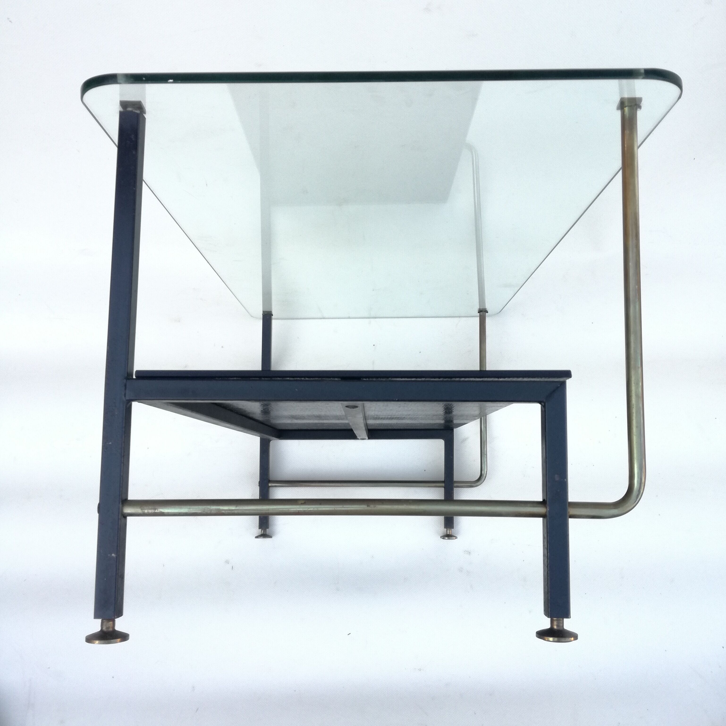 Asymmetrical glass coffee table 1950