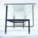 Asymmetrical glass coffee table 1950