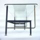 Table basse asymétrique en verre 1950