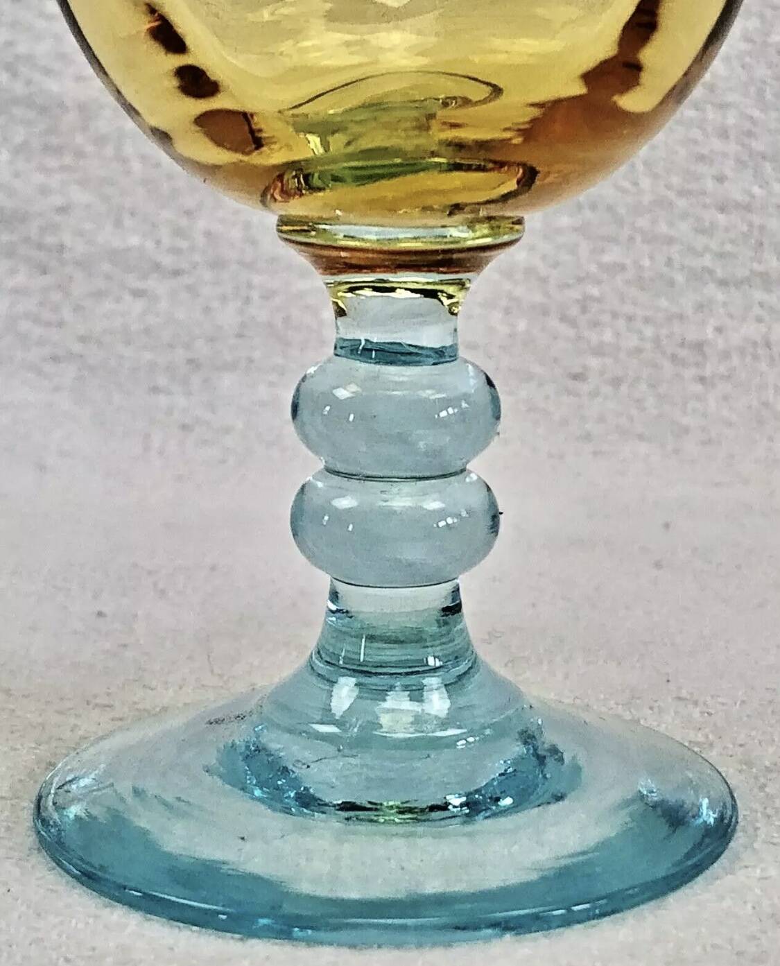 6 old two-tone George Sand wine glasses