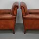Vintage Dutch Cognac-Coloured Leather Club Chairs, Set of 2