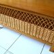 Wood and rattan bank bench from the 60s/70s.