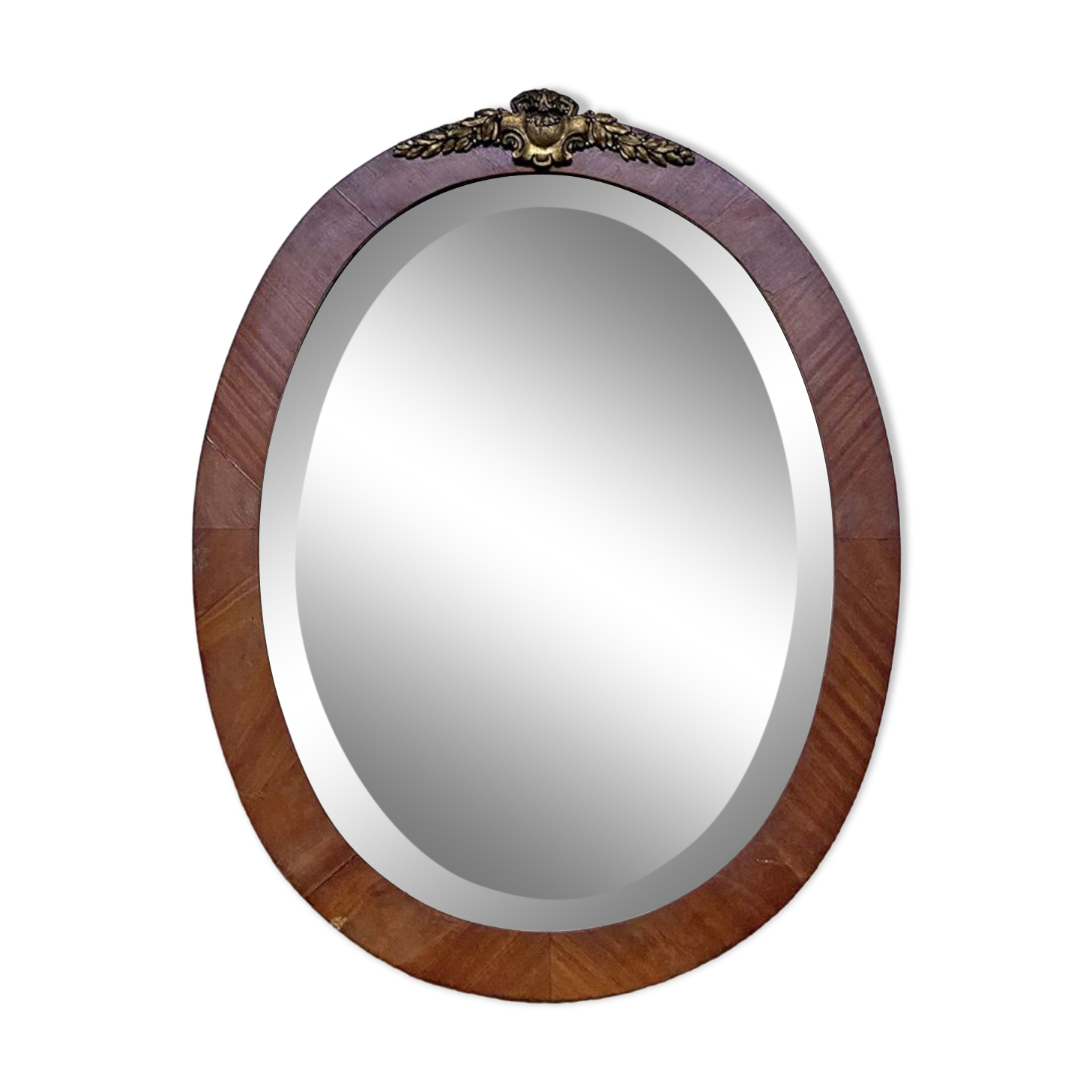 Art Deco beveled oval mirror