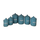 Série de pots en émail pour épices ou condiments