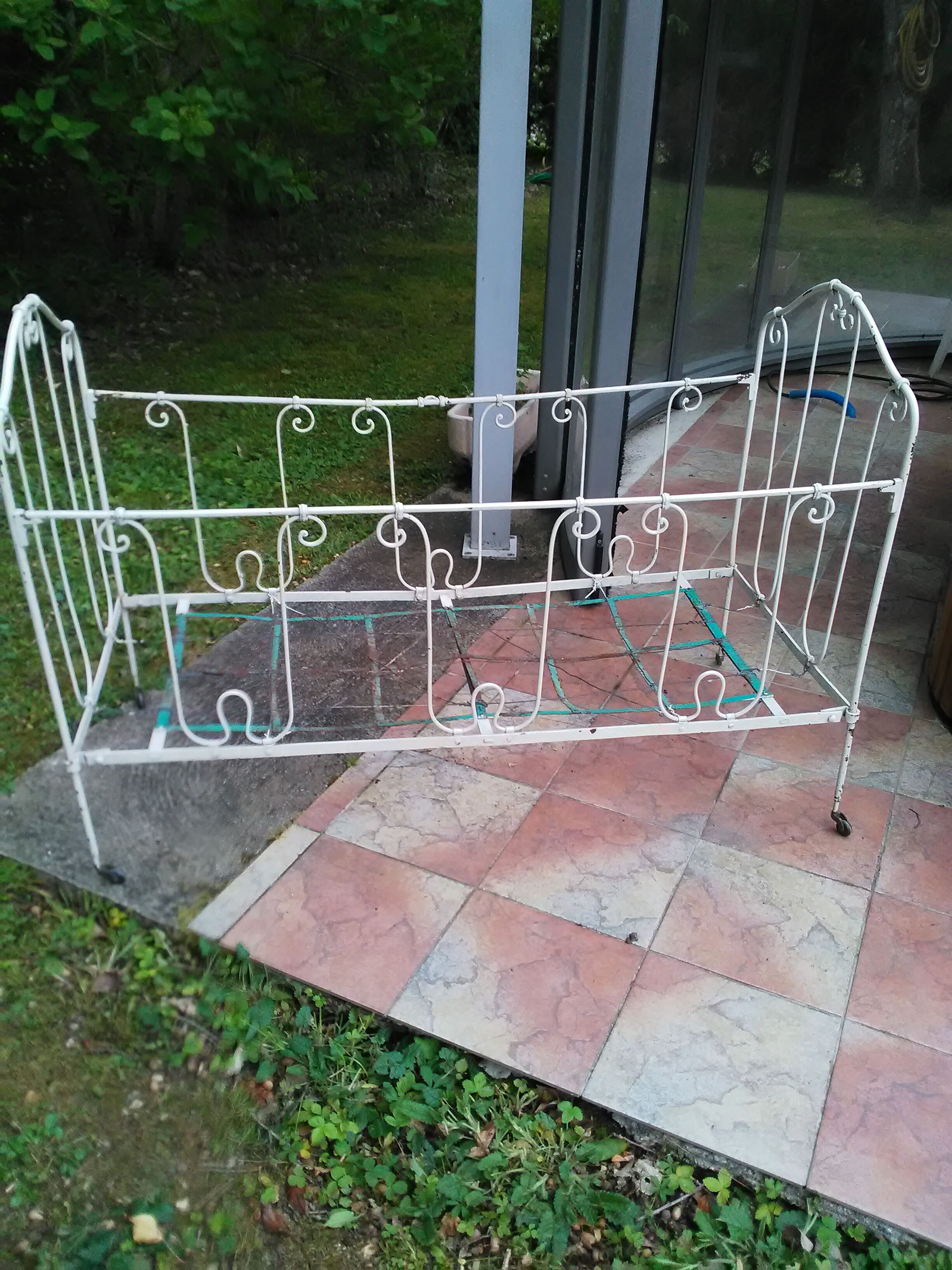 Old child bed wrought iron