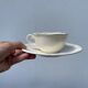 4 tasses beige Sarreguemines unies