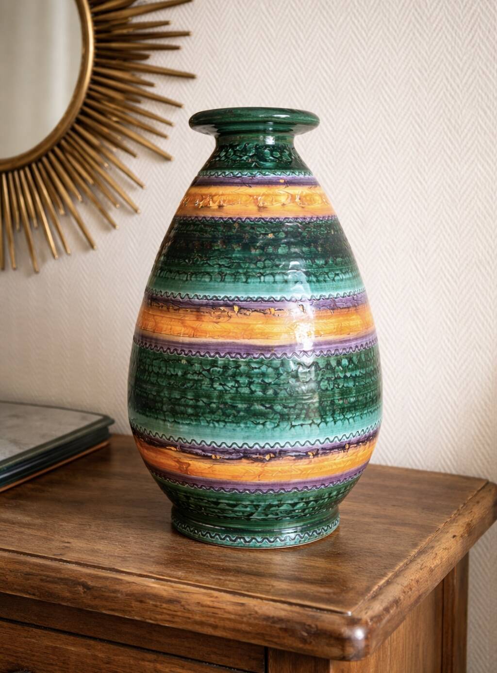 Ceramic vase from the 60s in the style of Bitossi.