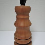 Pied de lampe XL bois massif veiné tourné vintage