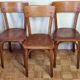 Ensemble de trois chaises bistrot Baumann