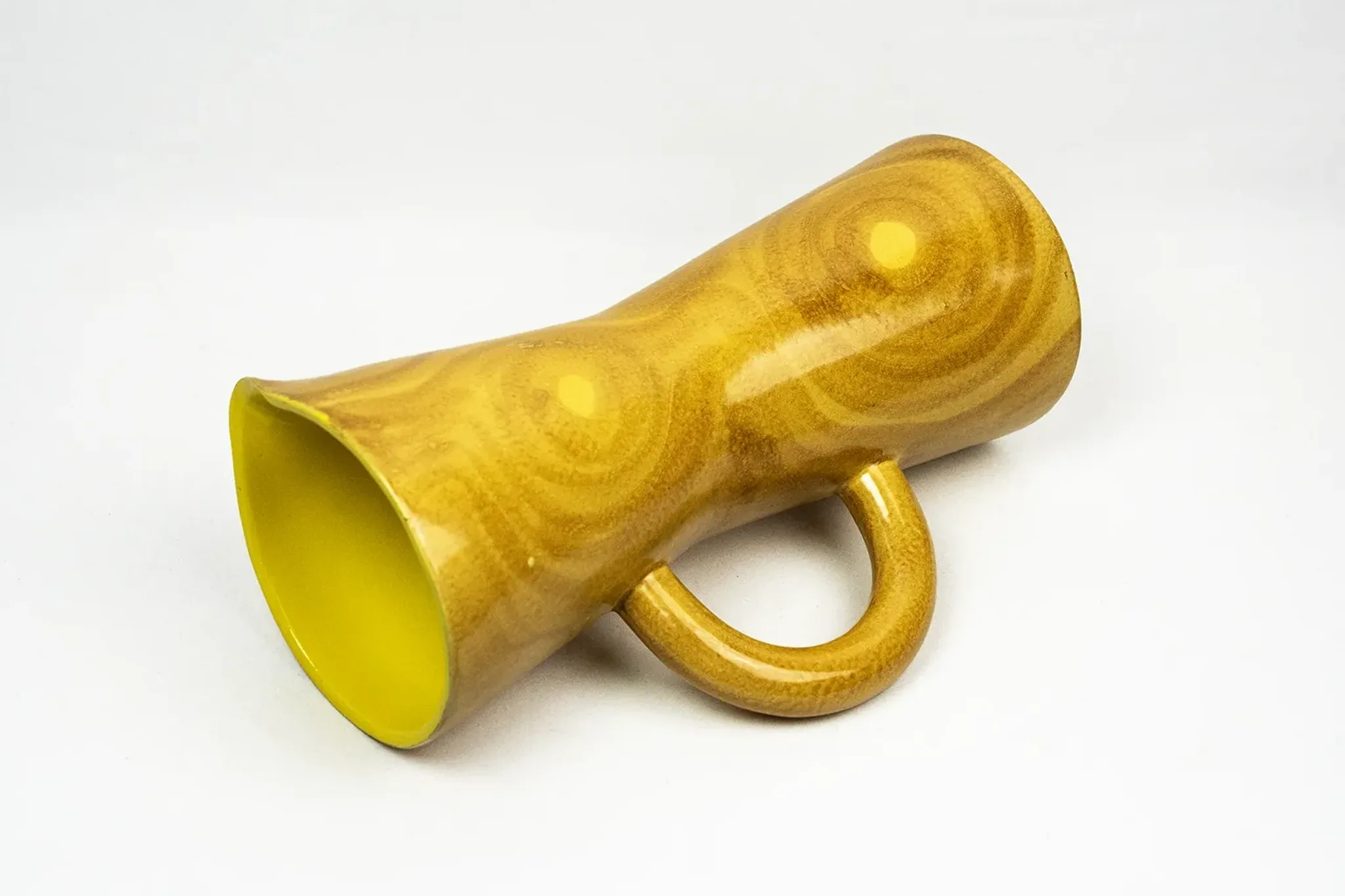 Large jug Robert Dupanier, glazed ceramic faux olive wood