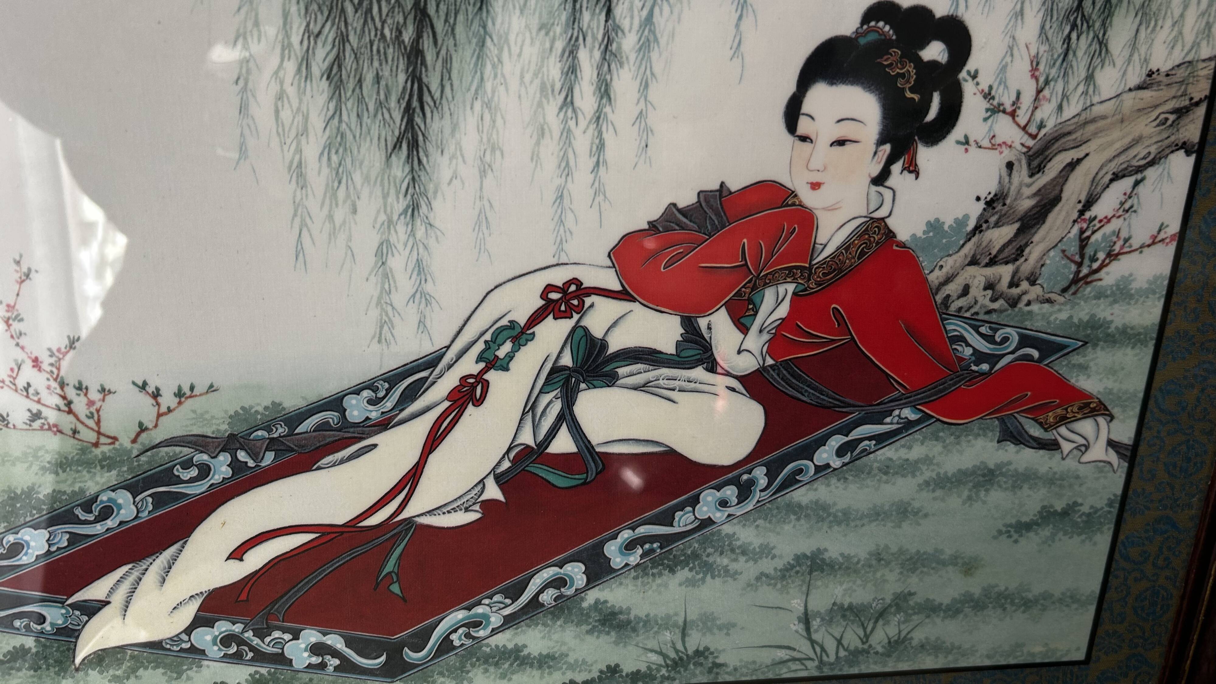 Pairs of Chinese Geisha Wall Panels