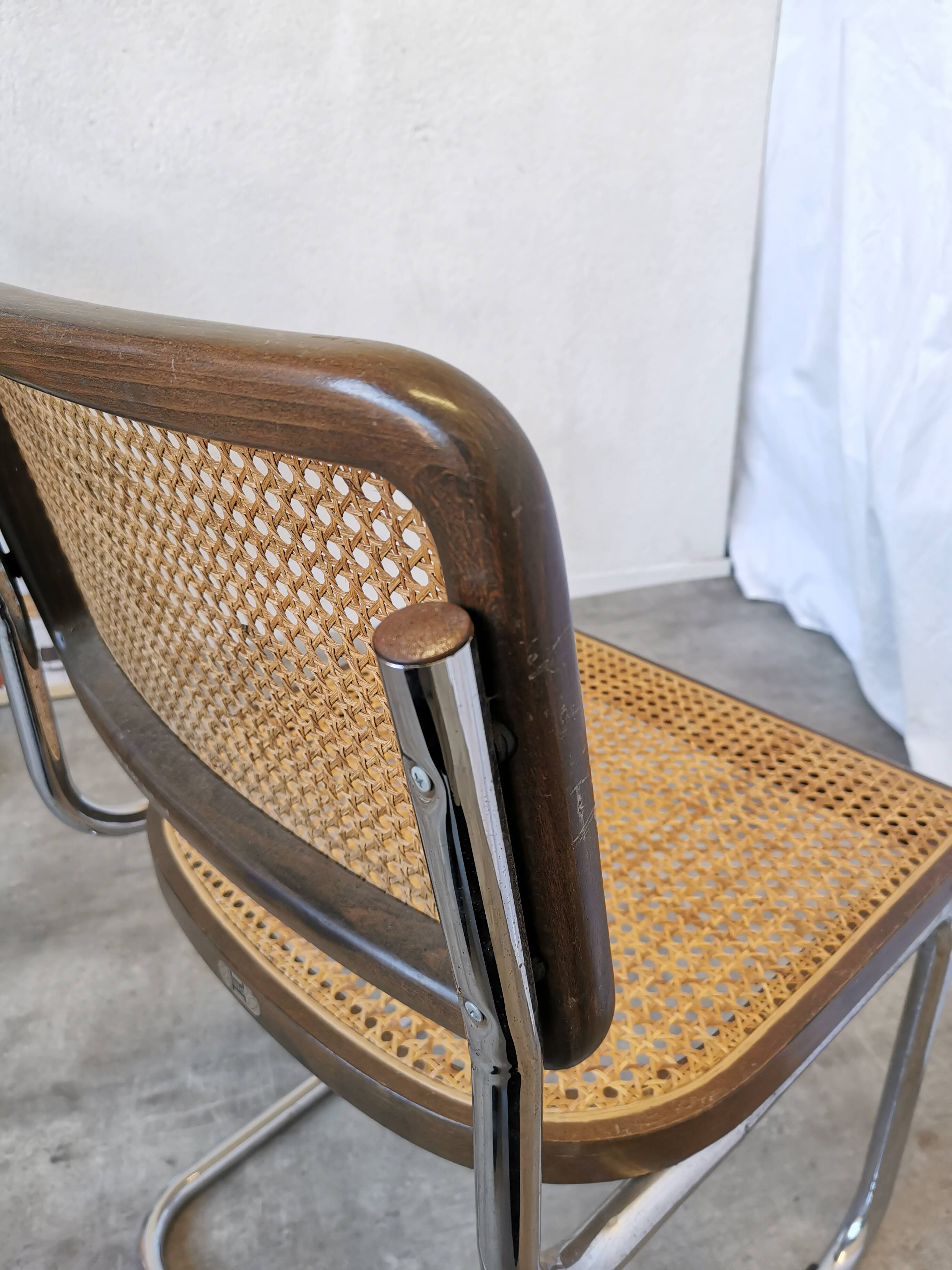 Vintage Cesca Cane Chair: 1970s Italian Mid-Century Modern Dining Office Ch
