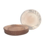 Lot of 8 plates Rosaline Arcoroc from Luminarc
