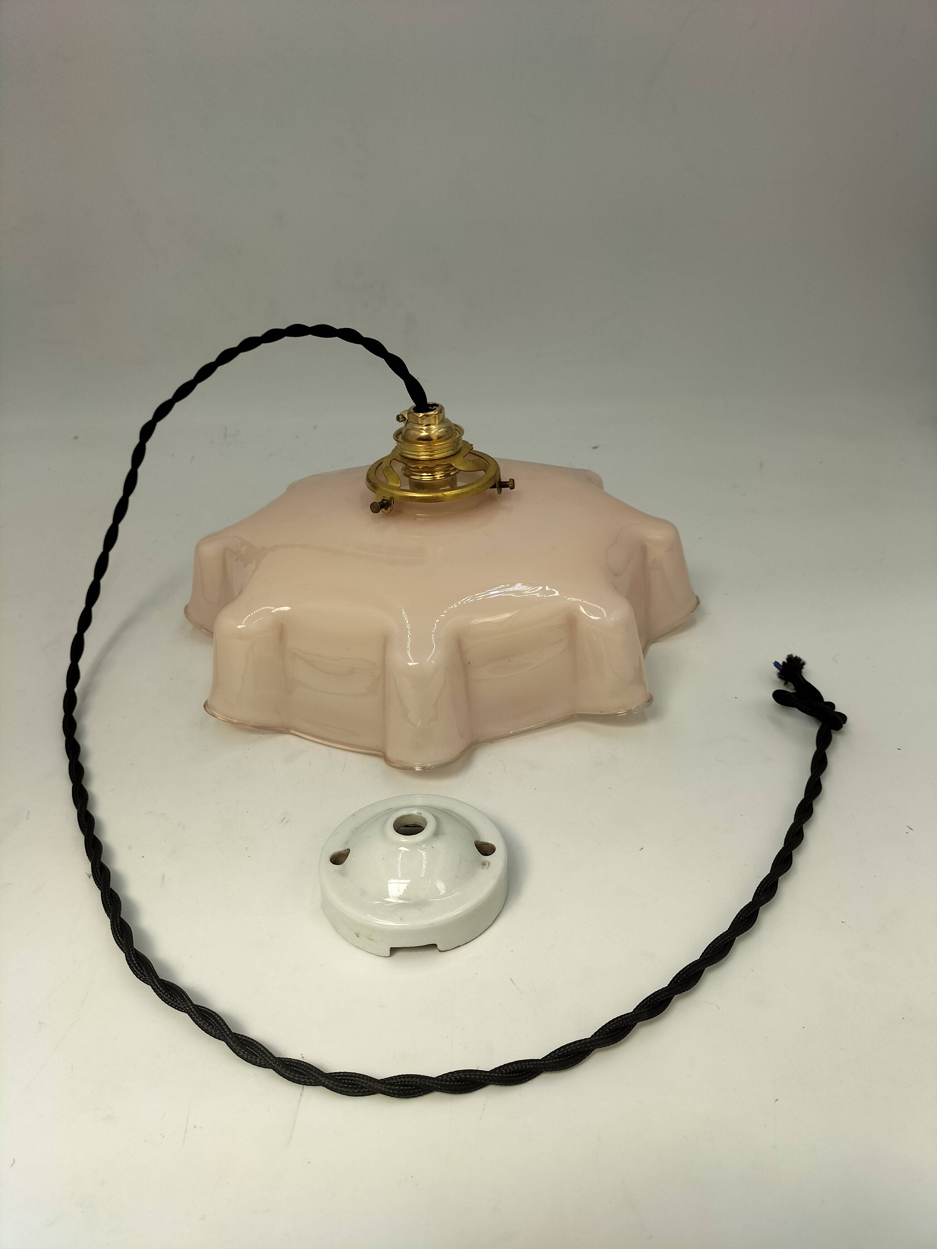 Pink opaline pendant light