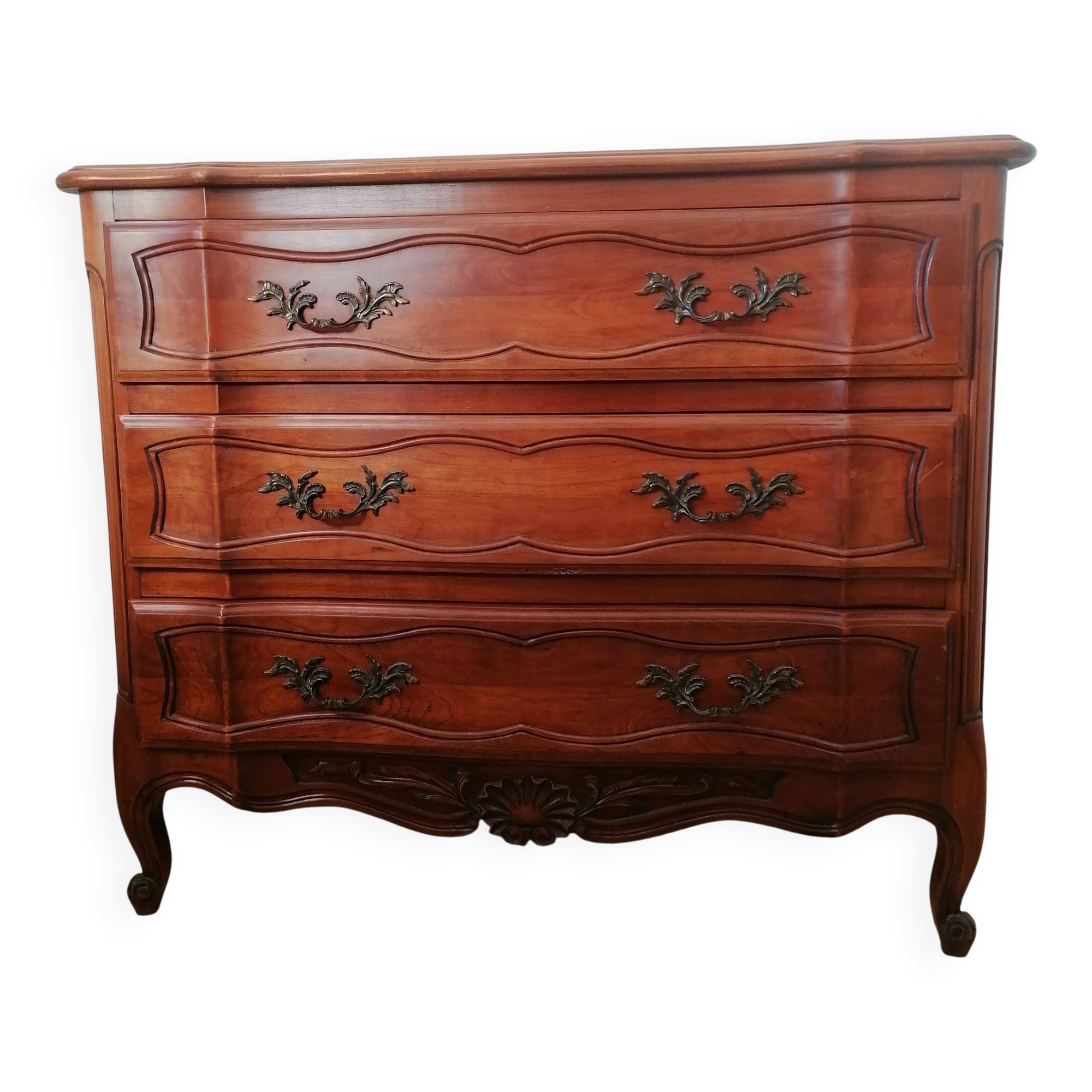 Louis XV style solid wood chest of drawers