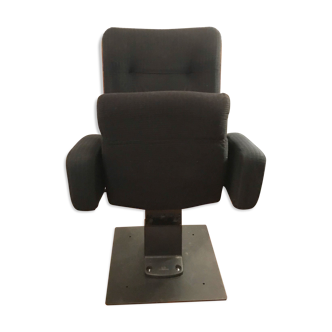 Fauteuil de cinéma noir et noyer teinté