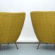 Pair of Ico Parisi-Style Armchairs in Original Fabric, Italy, 1950s