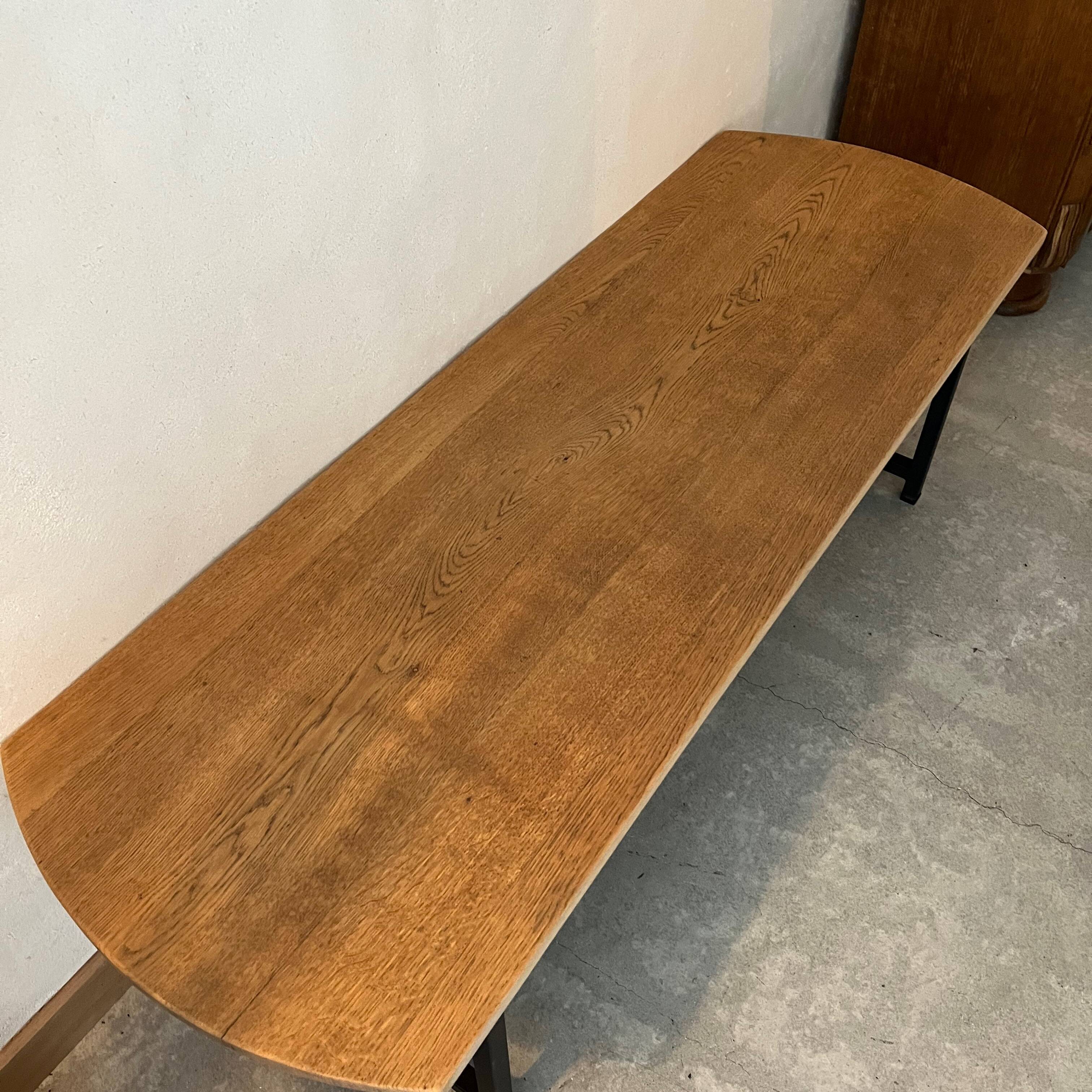 Wooden coffee table with metal legs