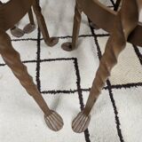 Set of 8 brutalist wrought iron bar stools 1970"