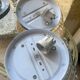 3 vintage chiseled glass ceiling lights 1950-1960