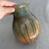 Pottery vase and varnished earth of Vallauris around 1930