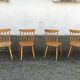 Series of 4 chairs bistro / bohemian beech - compass feet - vintage - Scandinavian 1950