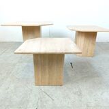 Vintage travertine nesting tables or side tables, 1970s